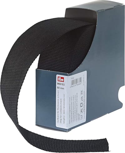 Stevige Zwarte Band voor Rugzakken en Tassen - 50 mm Breed Polypropyleen