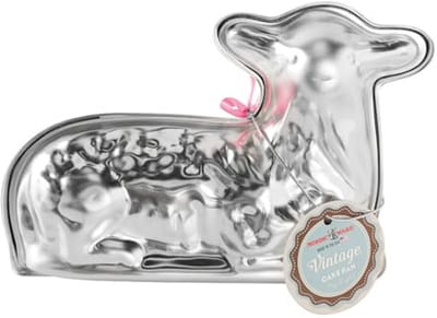 Taartvorm Lam - Bakvorm 3D - Feestelijke Gebakjes Maken - Tweedelig Ontwerp - 3 Cups Capaciteit - Zilverkleurig