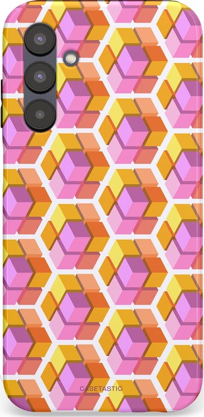 Casetastic Hoesje Geschikt voor Samsung A25 - Stijlvolle Beschermende Duo-layer Case - Pastel Hex Kunst