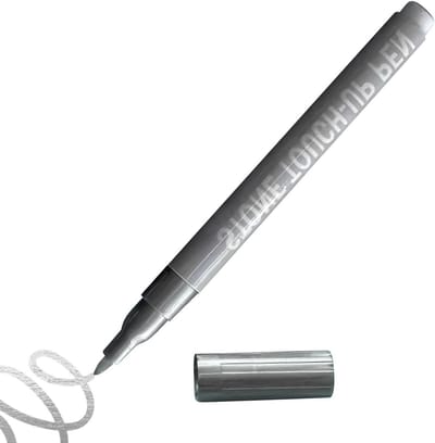 Steen Reparatie Verfpen - Grafsteen Verfstift - Inscripties Herstellen - Vervaagbestendig Hoge Pigment - 16 cm - Zilver