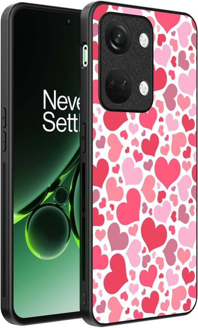 Smartphonica Telefoonhoesje Geschikt voor OnePlus Nord 3 met Hartjes Print - Hearts Design TPU Backcover Case - Kinder Hoesje met Hartjes Design geschikt voor OnePlus Nord 3