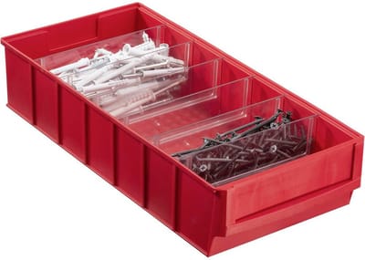 Allit 456551 Zichtbak Stapelbaar (l x b x h) 400 x 185 x 81 mm Rood 1 stuk(s)