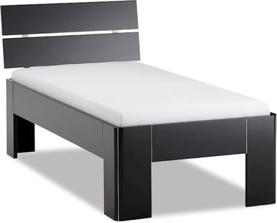B Bright Fresh 500 Bed met Hoofdbord 90x200cm - Bedframe Zwart - Eenpersoonsbedden - Instaphoogte: 50cm