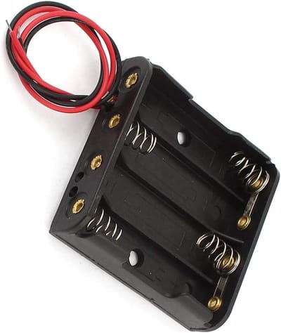 Batterijhouder AAA - Accubakje Houder - Elektronica Projecten - Met Draad Connectoren - 4 x 1.5V - Zwart