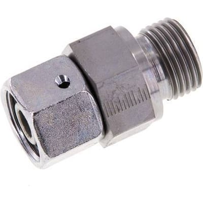 12S & G1/2'' Verzinkt Stalen Rechte Draaidoorvoer Buitendraad 630bar NBR O-ring en Afdichtconus Verstelbaar ISO 8434-1