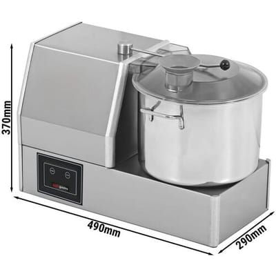 GGM Gastro Vegetarischer Cutter - 8 Liter - 370 Watt - 230 Volt - 1400 U/min Zilver