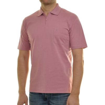 Ragman Uni Easy Care Zipper Poloshirt Pima Cotton Mix Hummer / male