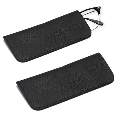 Dailygoods - 2-delige Leren Brillenkoker - Zacht en Uniseks