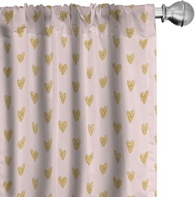 ABAKUHAUS Harten – Gordijnen – Duo Set 75x245 cm – Eierschaalkleur – Halfdonker