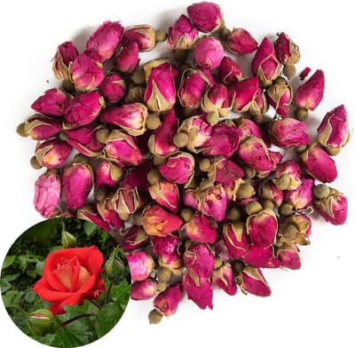 Dailygoods - Geurige Natuurlijke Rode Rozenknoppen - Gedroogde Bloemen 115g