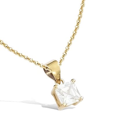CHIVAL Ketting Dames – Goudkleurig – Vierkante Hanger – Zirkonia – Minimalistisch