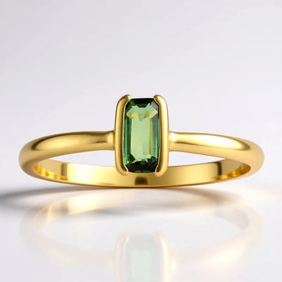 Cavill - Zilveren Ring Verguld - 0 536 ct Groene Benedito Toermalijn Braziliaans - 925 Sterling Zilver - Achthoekige Trapvorm - Elegante Damesring