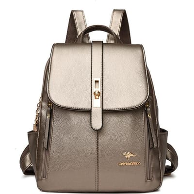 Nieuwe Trendy en Modieuze Zachte Leren Moeder Casual Grote Capaciteit Tas beige