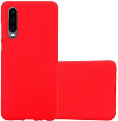 Cadorabo Hoesje geschikt voor Huawei P30 in FROST ROOD - Beschermhoes gemaakt van flexibel TPU silicone Case Cover