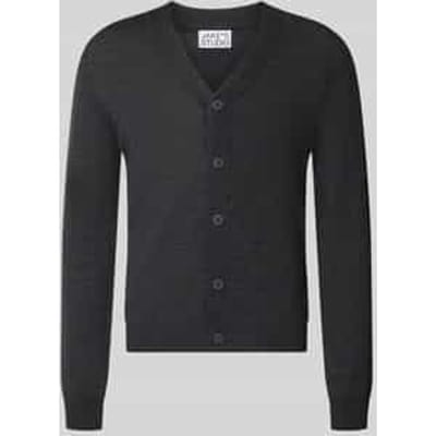 Regular fit gebreid jack van pure wol
