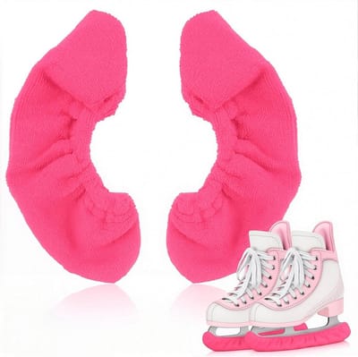 Schaatsbeschermers voor winterse activiteiten, roze elastische schaatsbeschermers, ideaal voor ijssporten en bescherming van schaatsen