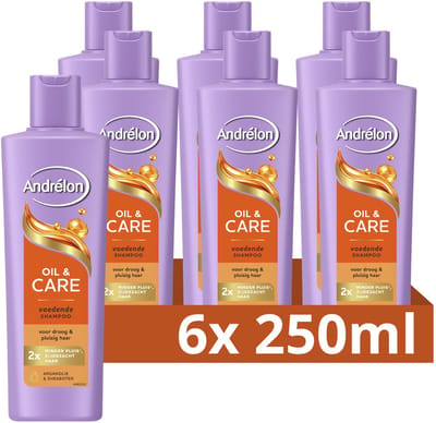 Andrélon - Shampoo - Oil & Care - 6 x 250 ml