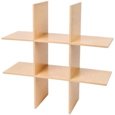 Praktische wandplank 55 x 20 x 55 cm met 6 opbergvakken, bruin