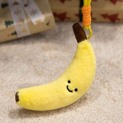 Nieuw Fruit Citroen Banaan Pluche Hanger Schattig Appel Peer Pluche Speelgoed Kawaii Groente Tomaat Kaki Pluche Pop Rugzak Decoraties 10cm Pendant yellow