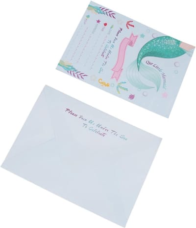 Zeemeermin Feestuitnodigingen - Uitnodigingen Kaarten - Kinderfeestjes Vieren - Aantrekkelijk Ontwerp - 12x17cm - Zoals Getoond