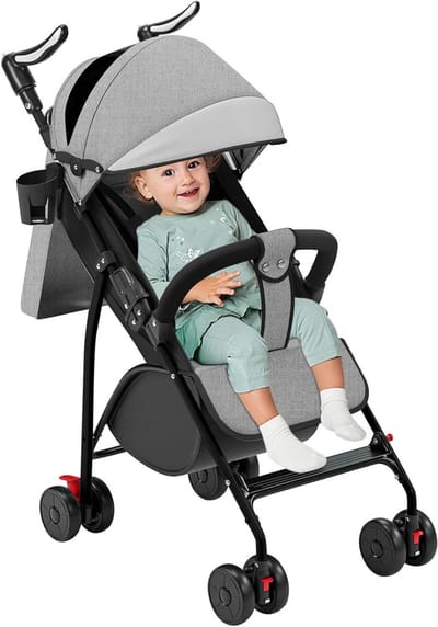 Compacte wandelwagen - Kinderwagen reiswagen - Veilig reizen met baby - Opvouwbaar en lichtgewicht