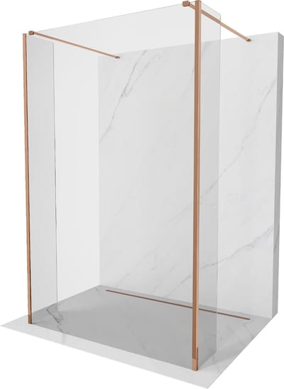 Mexen Kioto vrijstaande douchewand 105 x 30 x 30 , transparant, roze goud - 800-105-030-222-60-00-030