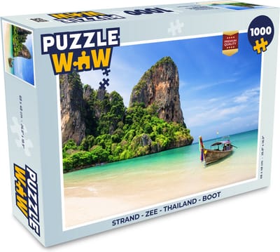 Puzzel Strand - Zee - Thailand - Boot - Legpuzzel - Puzzel 1000 stukjes volwassenen
