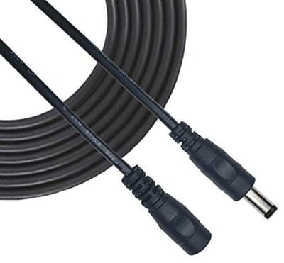 DC-verlengkabel 10m 5,5mm x 2,5mm met mannelijk naar vrouwelijk connector voor voedingsadapter en CCTV-camera - Zwart