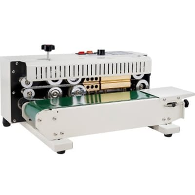 VEVOR Doorlopende bandsealmachine, 0,24-0,47 inch/6-12 mm sealbreedte, horizontale bandsealmachine met digitale temperatuurregeling, koolstofstalen zaksealmachine voor plastic zakfolies van 0,02-0,8 mm dik.