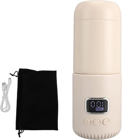 Elektrische waterkoker voor op reis, draadloos, 18.000 mAh, oplaadbaar, 400 ml, 55 °C, snel verwarmen, reisketel met warm water voor melk, elektrische waterkoker