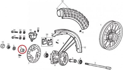Entretoise axe roue avant origine pour moto Derbi 50 Senda 1995 à 2010 Neuf
