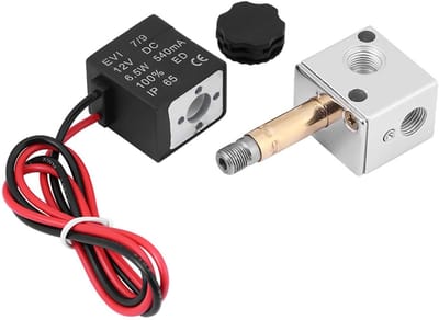 Allecto - Pneumatische Solenoïde Ventiel - 1/8 BSP - Hoge kwaliteit - Messing en Roestvrijstaal - Voor industriële toepassingen - Compact formaat -...