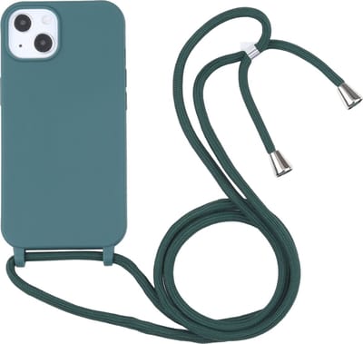 Fonu Siliconen hoesje met koord Geschikt Voor iPhone 14 Plus - Groen