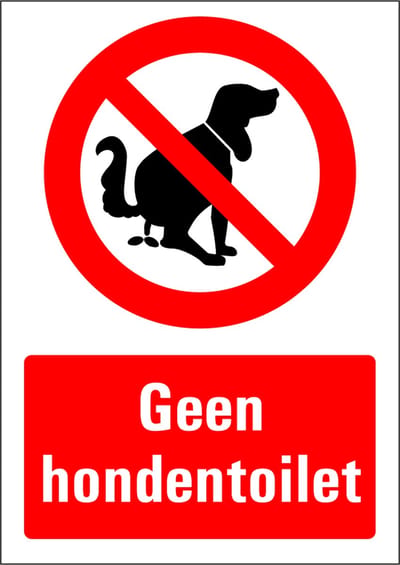 Geen hondentoilet sticker 297 x 420 mm
