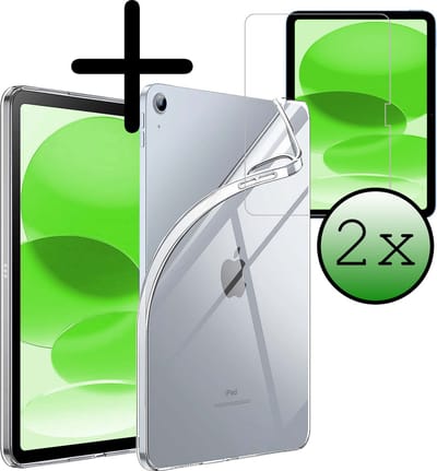 Hoesje Geschikt voor Apple iPad 10 (2022) - 10.9 inch - 10e Generatie - Met 2x Screenprotector - Siliconen Backcover - Shockproof Case - Shockbestendige Back Cover Tablet hoes - Tablet Hoes - Transparant