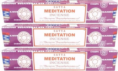 Satya Nag Champa wierook - Meditation - 3x pakje van 12 stuks - 15 gram