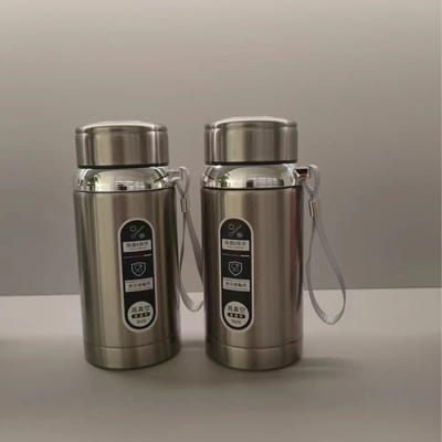 304 Roestvrijstalen Beker Outdoor Draagbare Sportketel Grote Capaciteit Touw Zakelijk Kantoor Cadeau Beker 800ml grijs