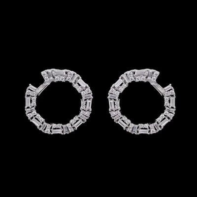 Victoria Valenza 925 Sterling Zilveren Fantasie Oorbellen met Zirkonia Stenen - Oorringen - 925 sterling zilver - Zilverkleurig - Zirkonia