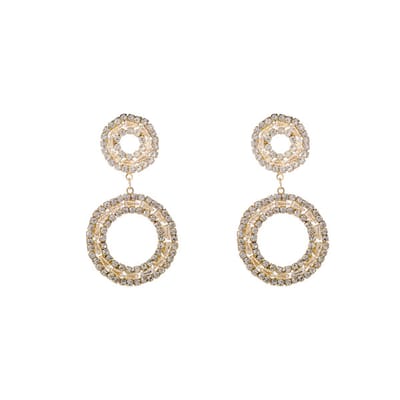 Go Dutch Label Oorknoppen Double O Dangle Goudkleurig