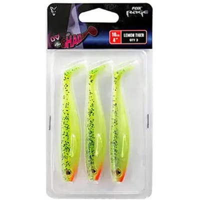 Zacht kunstaas Fox Rage Pro Shad 5.5" UV Lemontiger x 2pcs