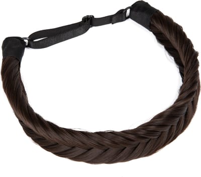 Fishtail Braid / Vlecht Haarband - Dark Brown | Visgraad Vlecht | Breedte 3,5 cm | Fashion Favorite