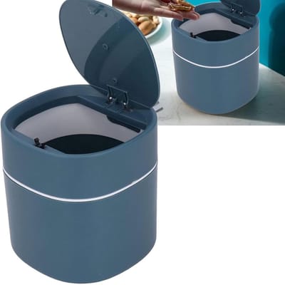 Tafelvuilnisemmer Met Deksel - Kleine Vuilnisbak Draagbaar - Tafelafvalbakje - Tafelvuilbakje - Bureau Ruimtebesparend - Mini-Vuilnisemmer Geschikt voor Bureau, Kaptafel, Nachtkastje Enz