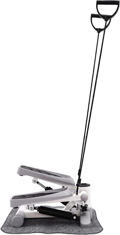 Mini Stepper - Hometrainer Stepper - Thuis Trainen - Met Weerstandsbanden - 150 kg capaciteit - Grijs