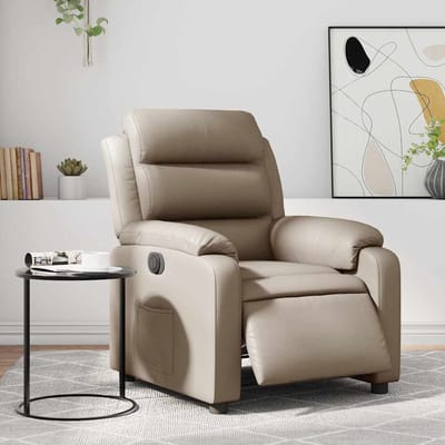 vidaXL - Fauteuil - verstelbaar - elektrisch - kunstleer - cappuccinokleurig