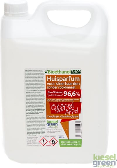Bio- ethanol met Appel- en Kaneelgeur-PREMIUM -bioethanol 96,6% biobrandstof
