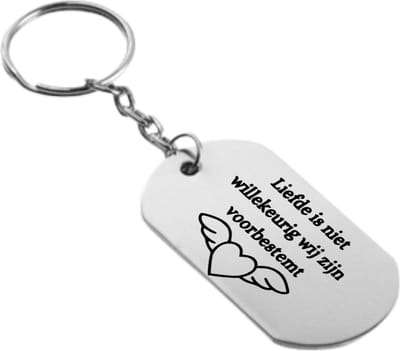 Akyol - liefde is niet willekeurig wij zijn voorbestemt sleutelhanger - Quotes - familie vrienden - cadeau - 54 x 29mm