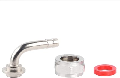 Dailygoods- Bierkraan - Accessoires voor Brouwtap - Koper - Bierstaartstuk Elleboog 5/16 inch - Zeskantmoer - Goede Afdichting
