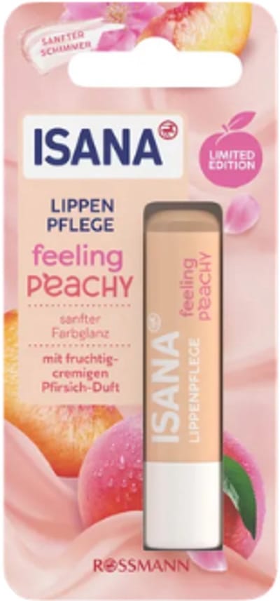 Isana Lippenbalsem - Feeling Peachy | 1x 4,8g - Zomerse Geur - Perzik | Lippenbalsem - Lipverzorging - Limited Edition 2026