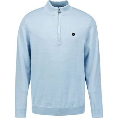 No Excess Pullover Half Zipper Solid Knit Dusty Blue Größe: M | Turtlenecks Outlet | Herren | Blau