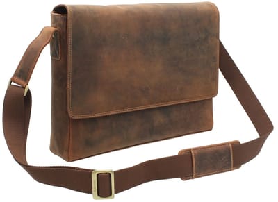 VISCONTI MESSENGER BAG - Geolied leder - schoudertas - hoge kwaliteit